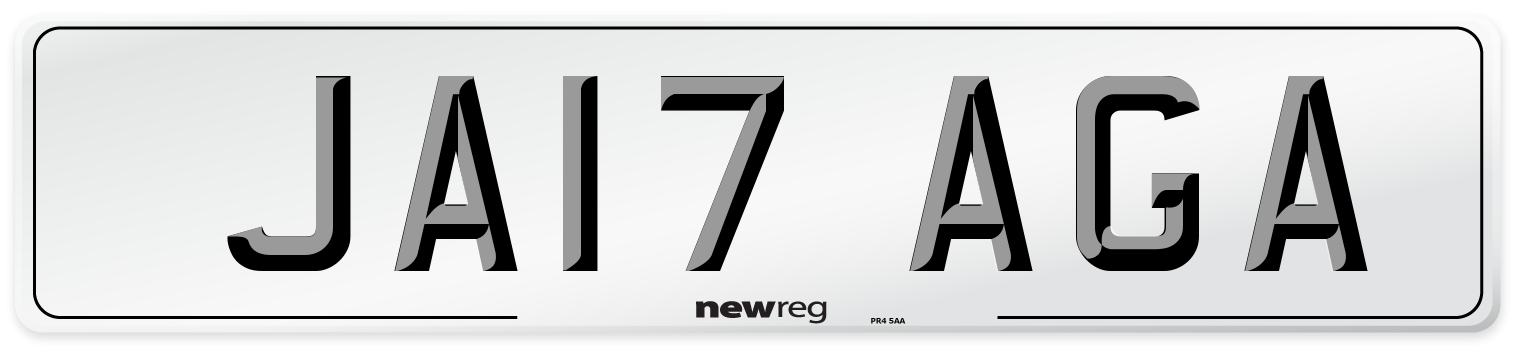 JA17 AGA Number Plate from New Reg